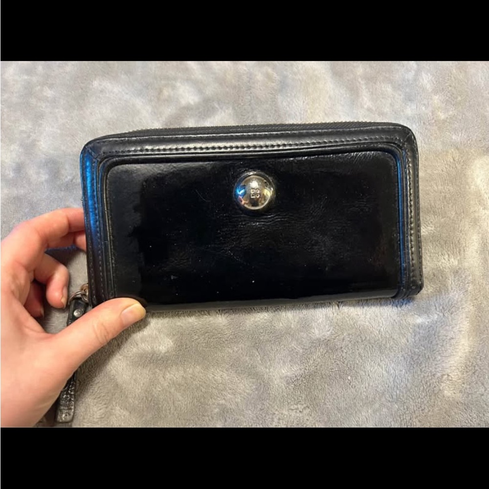 (FWP above $20) Kate Spade Black Leather Wallet with Button Closure